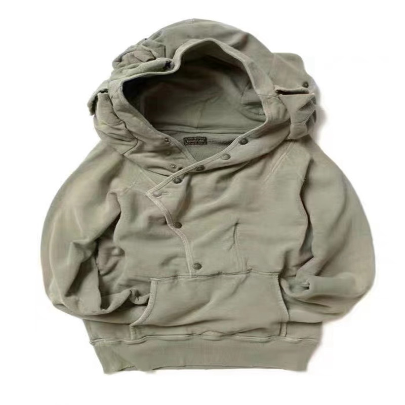 20AW KAPITAL 平田和宏 蜡染水洗多口袋巨人帽 宽松日系连帽卫衣