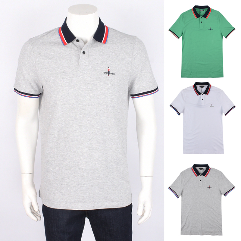 BIEM.L.FDLKK比音勒芬男装正品19新款透气棉纯色短袖T恤382191550