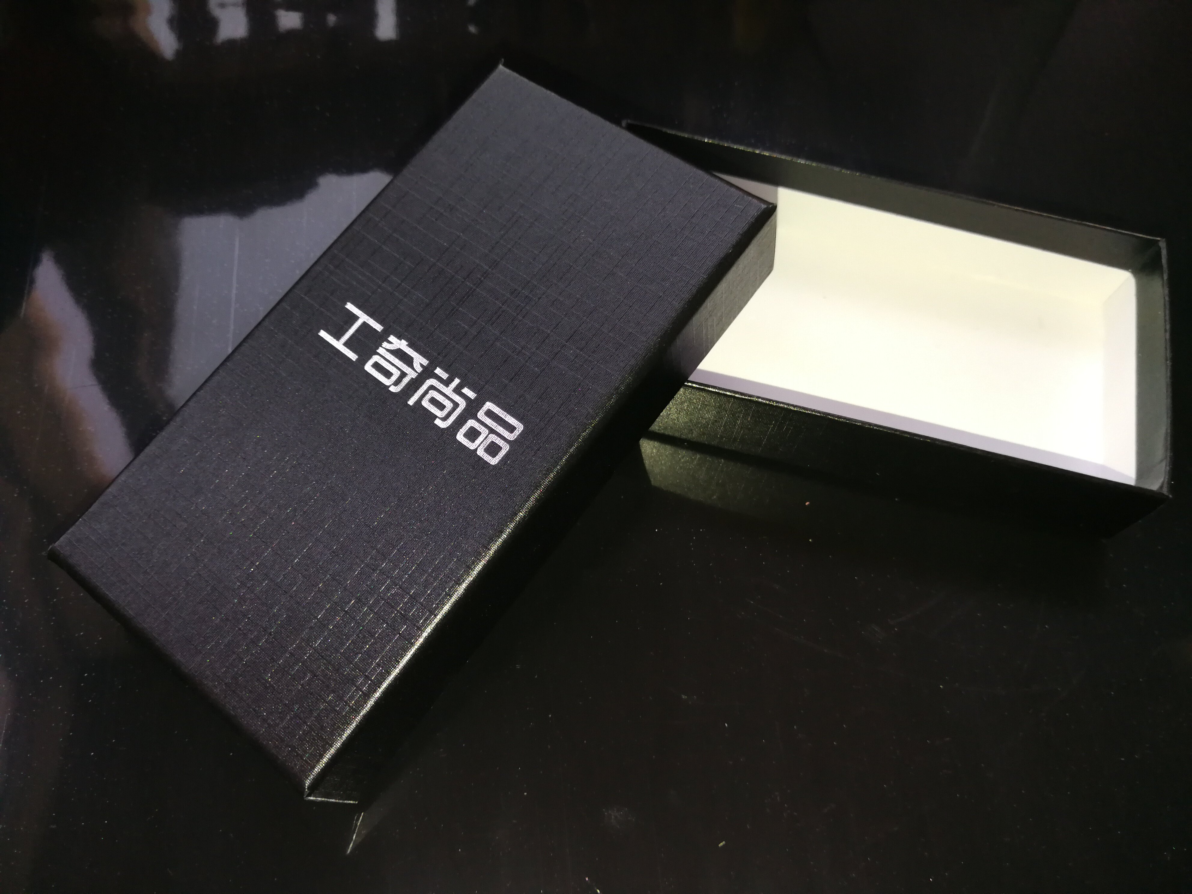 工奇尚品领带领结礼盒透明隔层包装盒黑色金色礼品盒