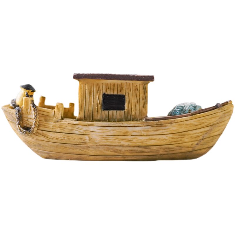 江南小木船模型小树树脂摆件家居家居装饰装饰品渔船工艺船