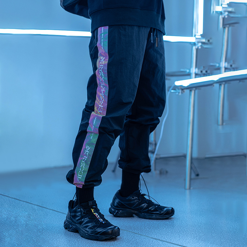 ENSHADOWER隐蔽者新款镭射反光条束脚裤男潮牌抽绳长裤宽松休闲裤