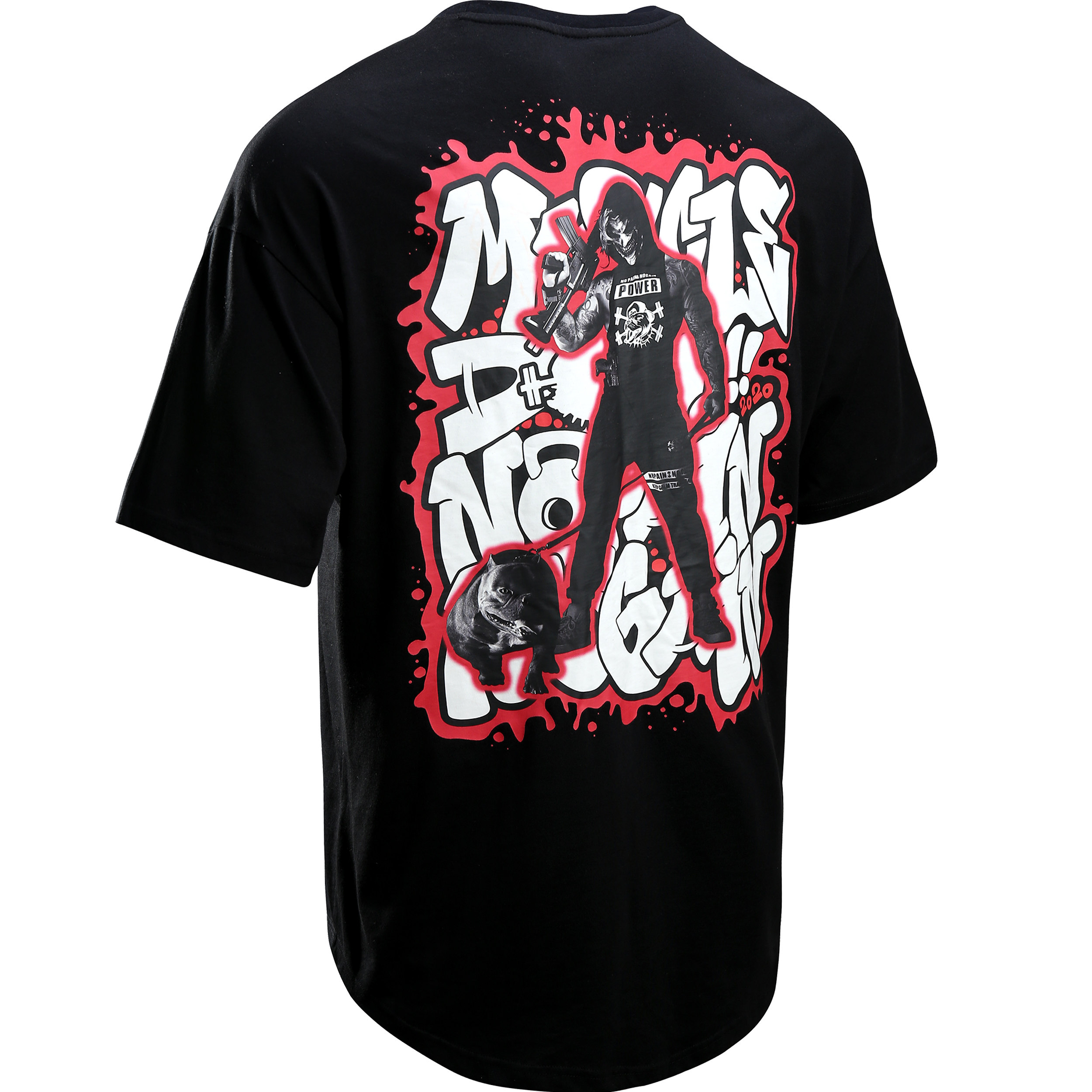 肌肉猎人小丑印花训练健身衣服休闲宽松半袖运动t恤