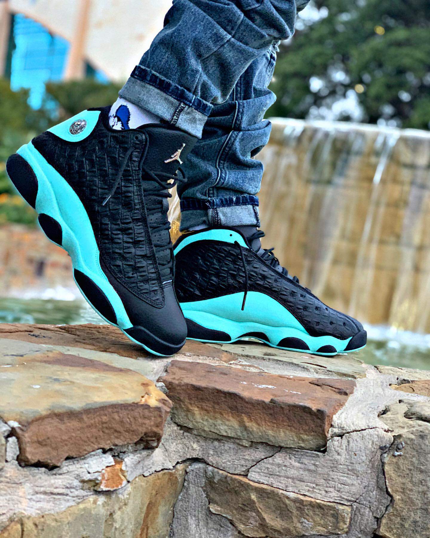 lkj体育airjordanaj13薄荷鳄鱼纹黑蒂芙尼414571030篮球鞋