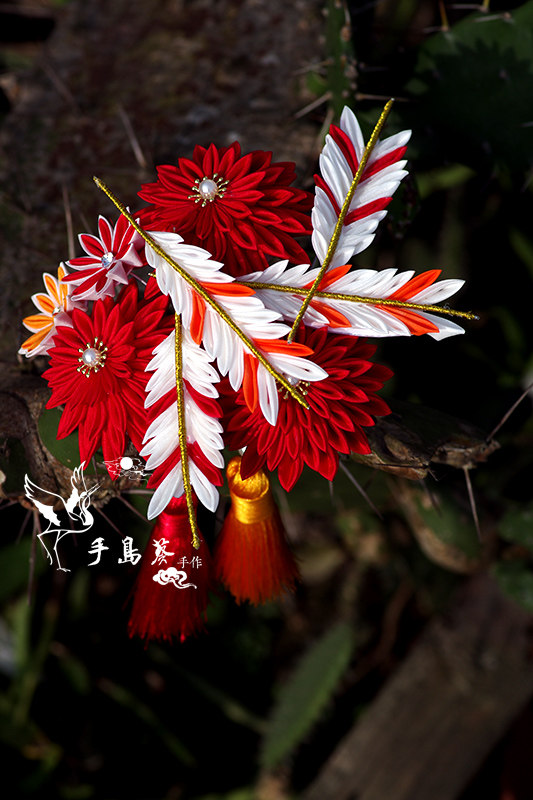 日本和服浴衣和风发簪发饰配饰头饰花簪剑菊发饰