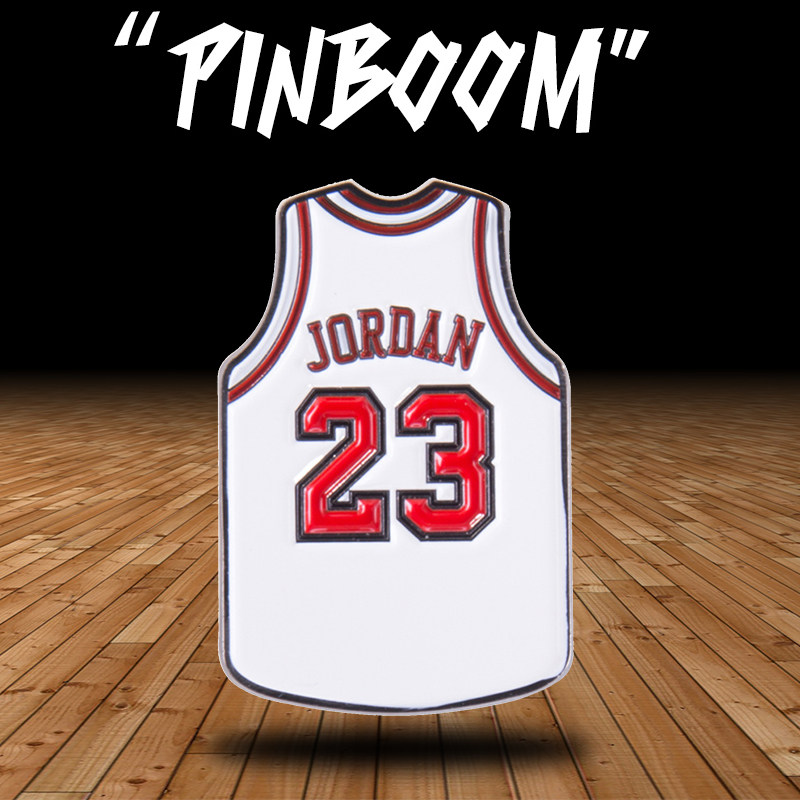 适配乔丹红白球衣胸针公牛主客场23号jordan球迷胸针