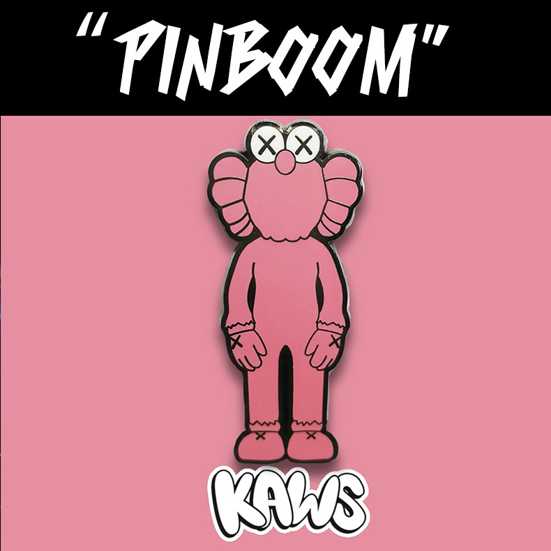 kaws芝麻街bff粉色公仔胸针ins情侣徽章鞋扣胸针