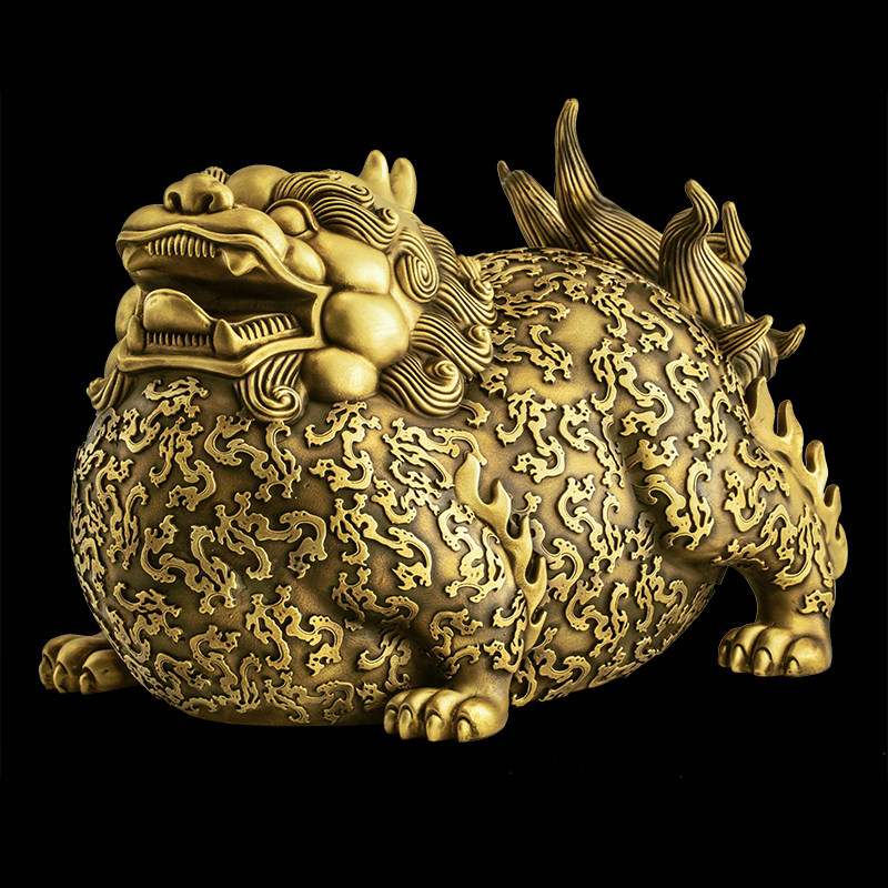 开光纯铜貔貅招财摆件镇宅辟邪皮一对对公母旺摆件