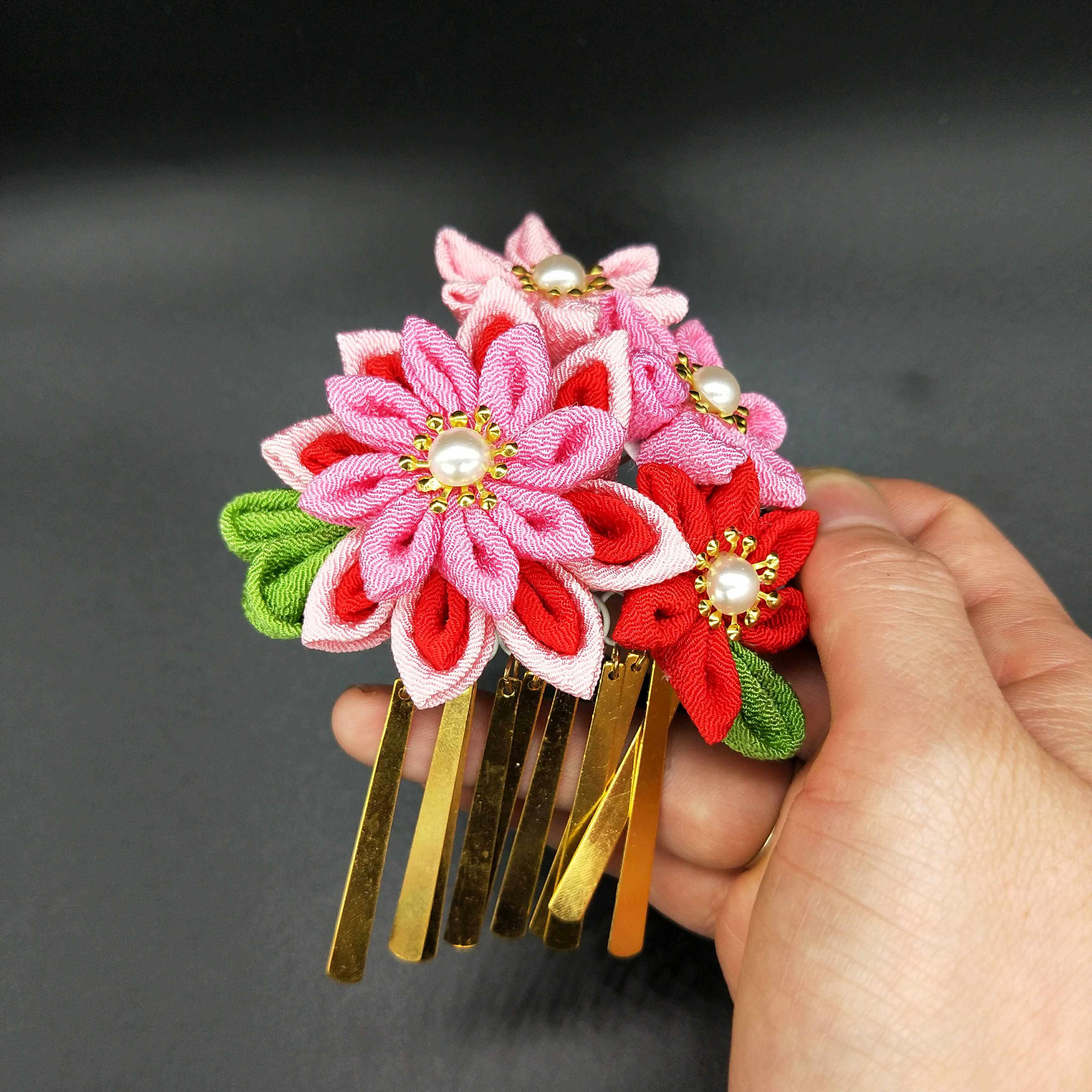 日系和风剑菊细工发饰发夹发簪流苏花朵和服其他diy饰品配件