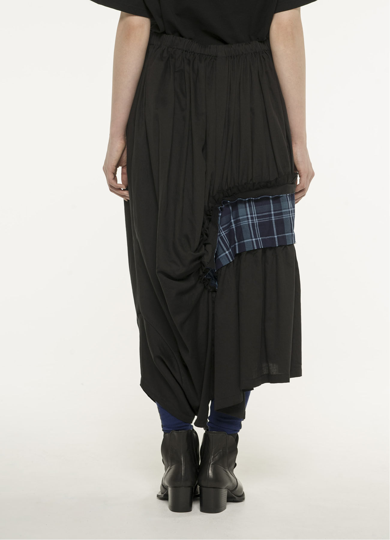 女款 山本耀司yohjiyamamoto 解构主义不对称拼接格纹裙裤 groundy