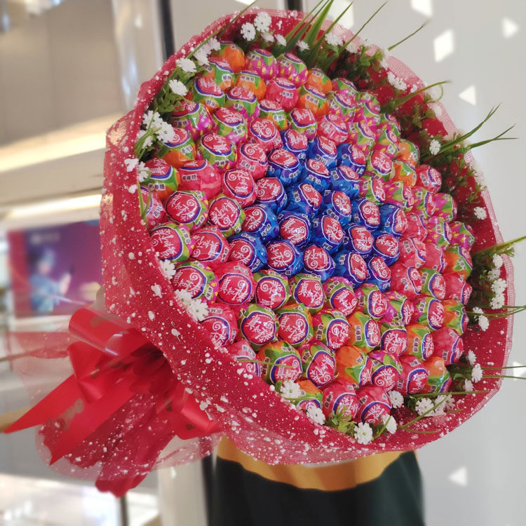花束99颗真知棒棒棒棒糖女友生日创意礼物网红糖果