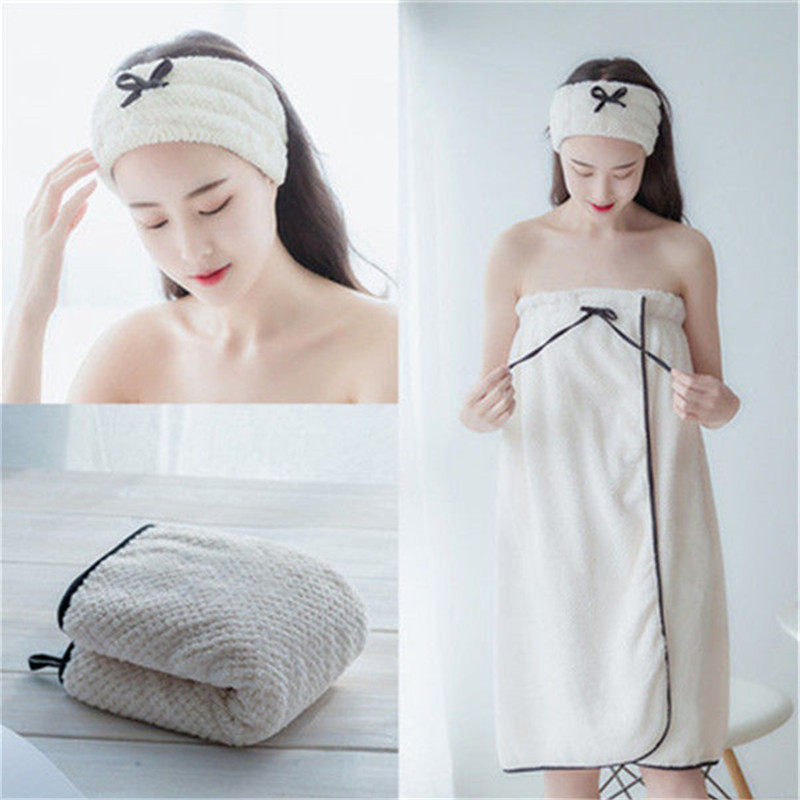 新日式抹胸大毛裹身洗澡吸水柔和生女学生浴裙浴巾