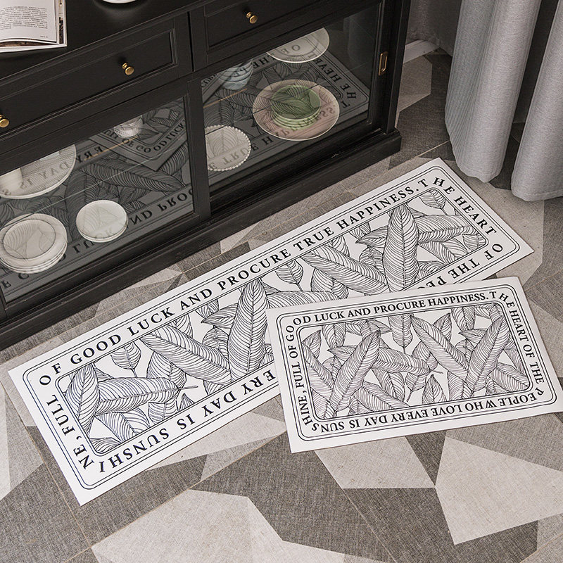 皮革地垫脚垫北欧厨房防水防油擦洗防滑垫床边地垫