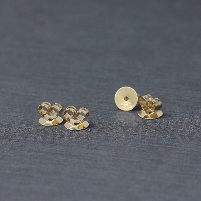 珍珠18k黄金双层硅胶耳堵耳塞耳迫耳钉配件耳饰