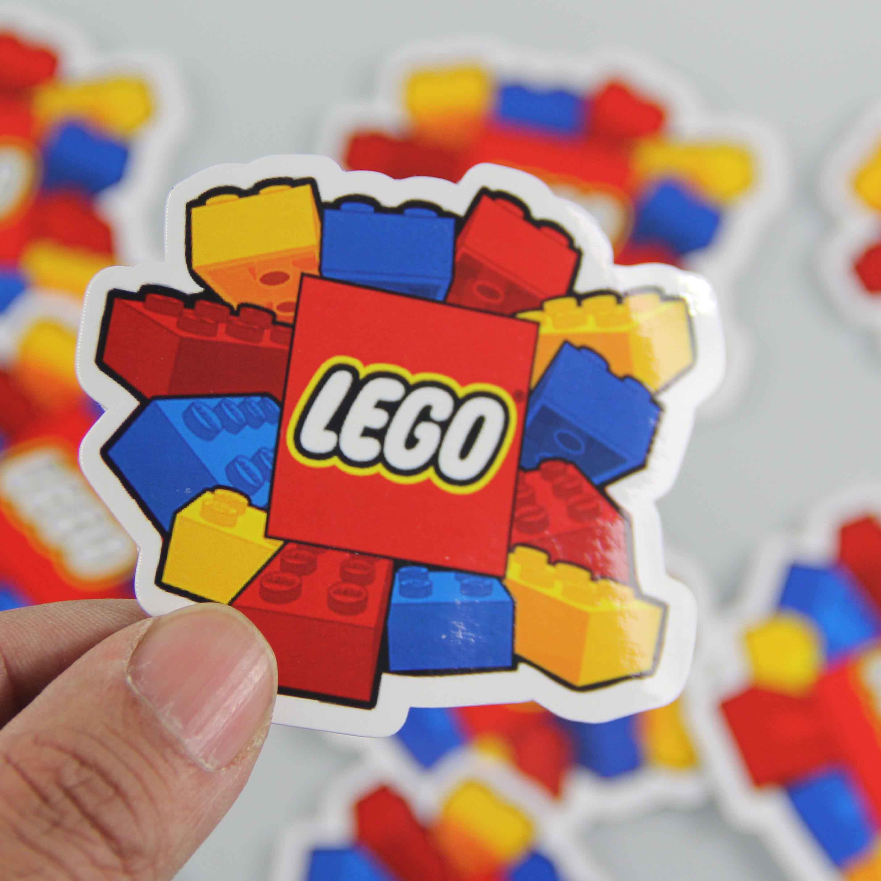 乐高贴纸行李箱笔记本电脑电动车头盔拉杆箱透明杯子超粘笔记本炫彩贴