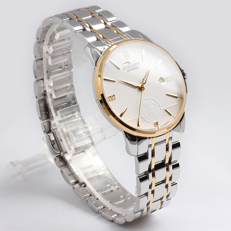 golgen古尊新款正品联保钢带全自动机械50m防水国产腕表