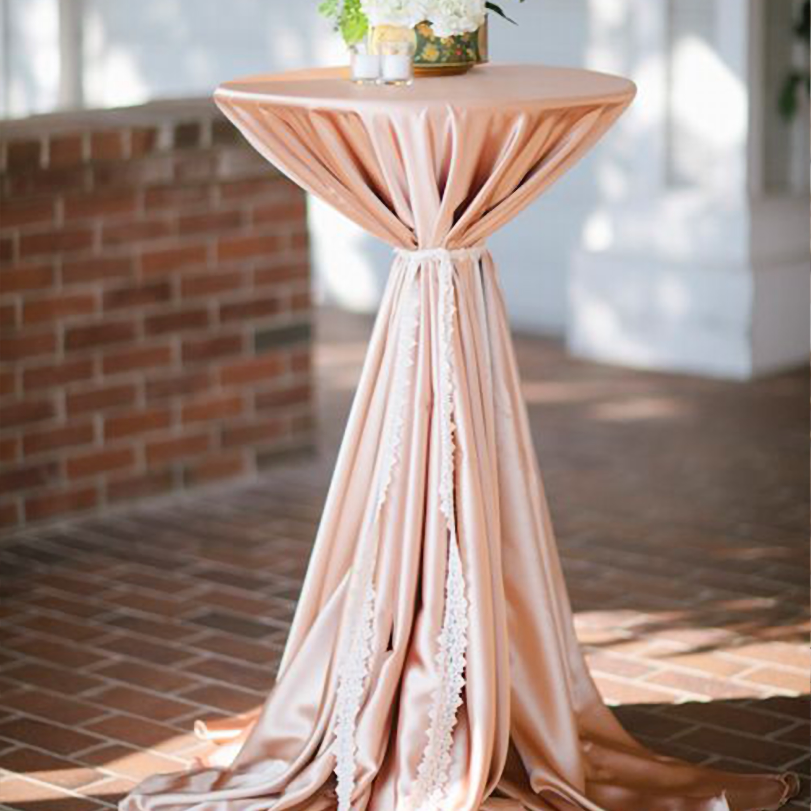 桌布鸡尾酒吧台高脚晚宴展会活动布置冷餐台布桌布