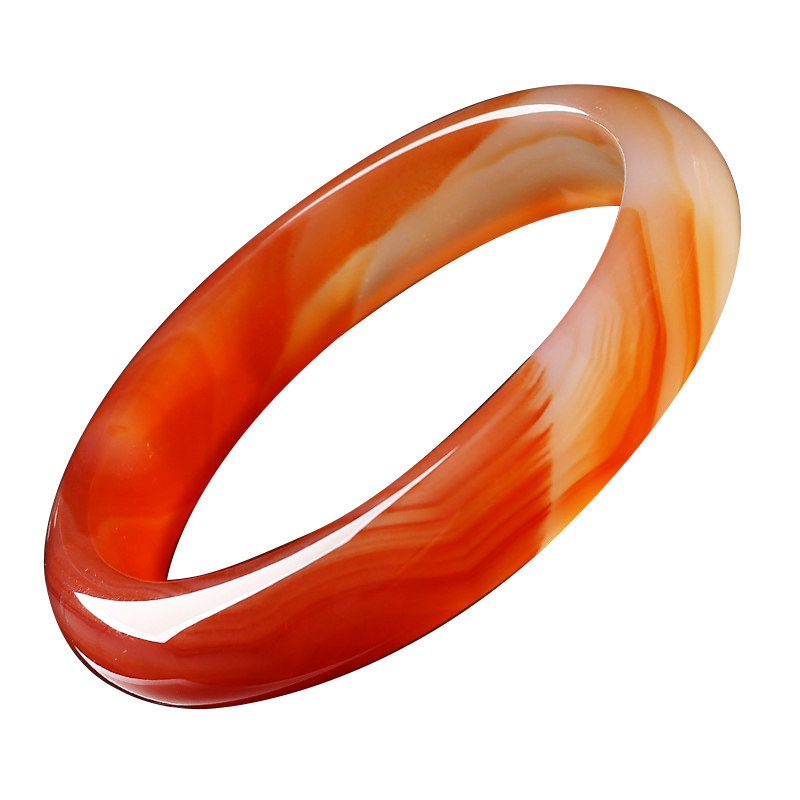 亲宝水晶珍藏天然本色胭脂玛瑙手镯女款高瓷细腻手镯