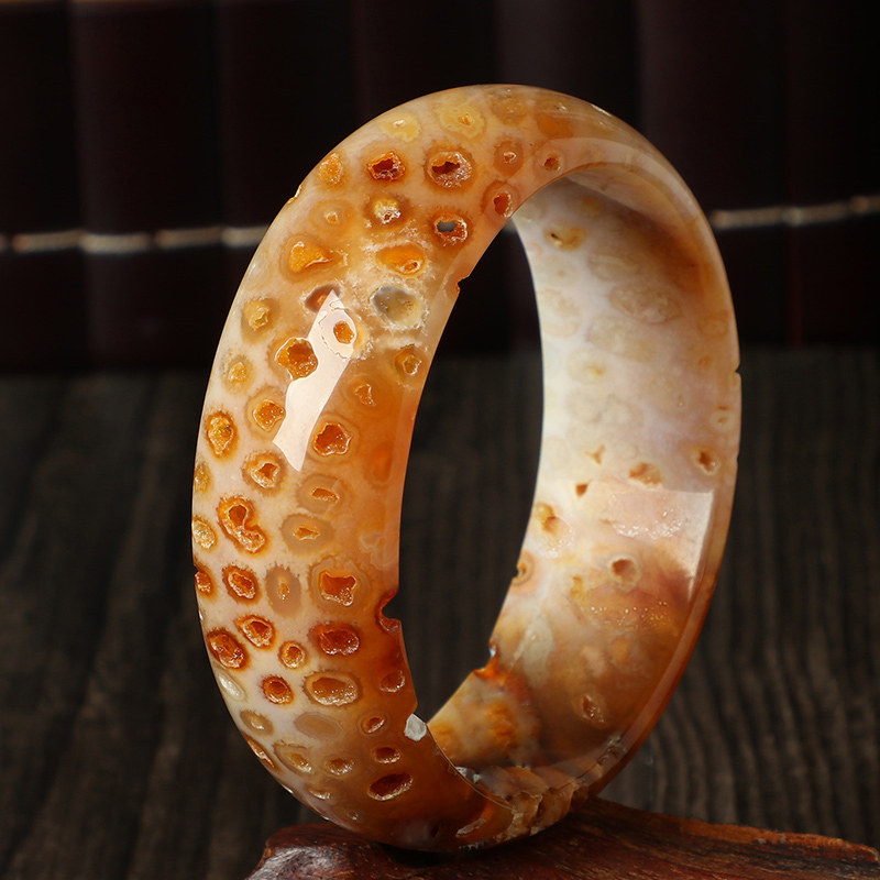 异象亲宝水晶浓艳色泽镯子菊花石镯子天然手镯有带手镯