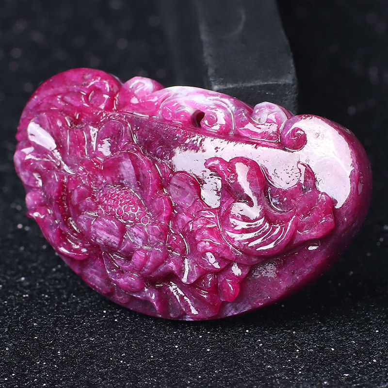 宝石石级鸽血红红绿宝吊坠男款收藏红宝石项坠项坠