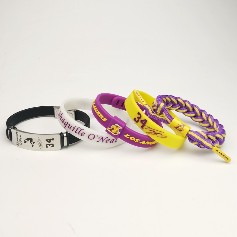 湖人队球星星沙奥尼尔34号大鲨鱼篮球手环限量周边篮球球迷用品