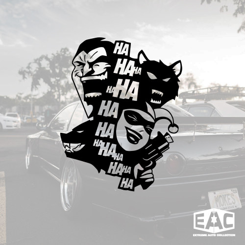 joker小丑丑女漫画老版haha哈哈镂空车窗汽车汽车装饰贴