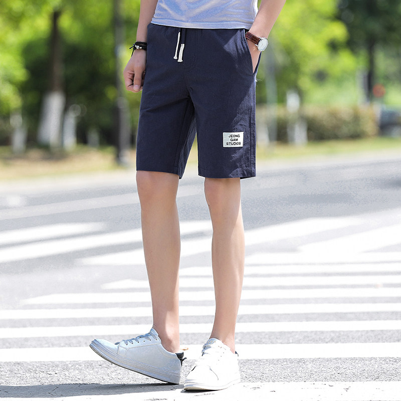 男士s码夏季棉麻短裤男加小码瘦小个中裤155xs号休闲五分外穿裤衩