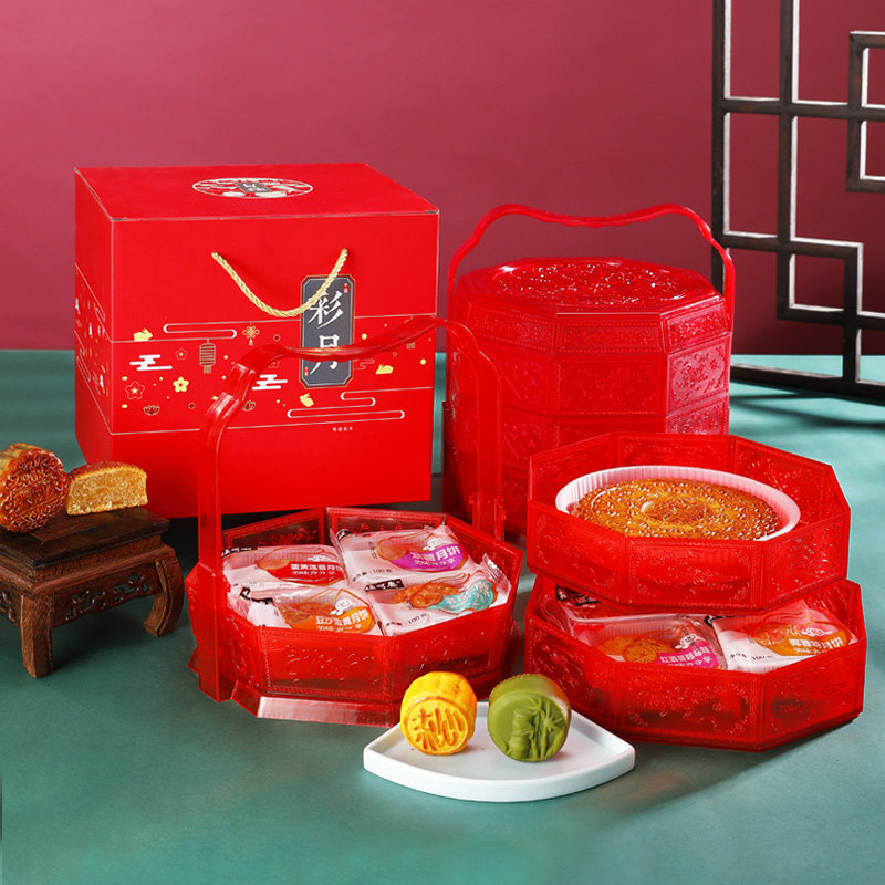 月饼中秋节礼盒盒装广式蛋黄莲蓉大月老式五仁月饼