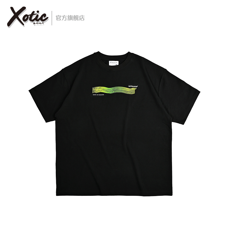 Xotic官方NSTNonstop波浪字体T恤情侣装夏季原创宽松男女印花四色