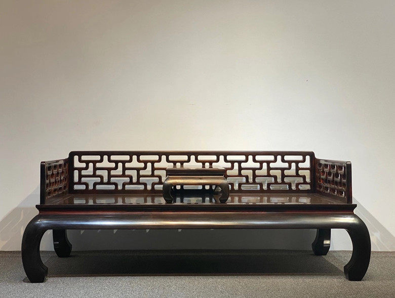 天香倾城王世襄老挝大红酸枝曲尺罗汉床交黄檀仙作罗汉床