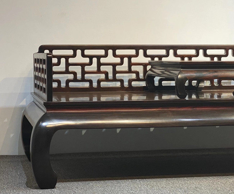 天香倾城王世襄老挝大红酸枝曲尺罗汉床交黄檀仙作罗汉床