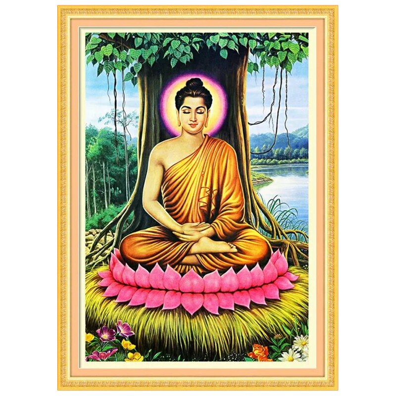 如来如来佛佛祖十字绣释迦牟尼菩提菩提树树下佛像佛系十字绣套件