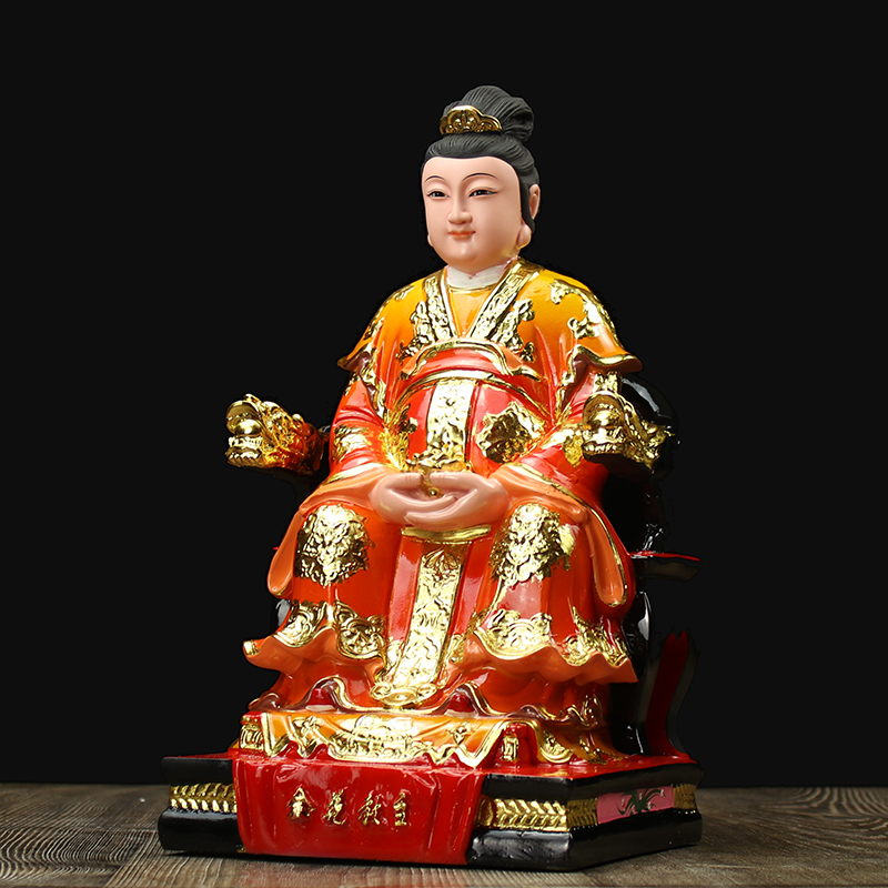 金花教主客厅12寸佛像摆设银光居家客居家银花摆件