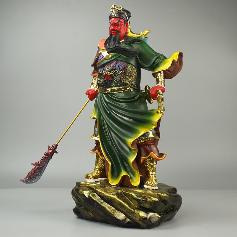 神像树脂关公二爷关云长摆件家用彩绘正气19寸摆件