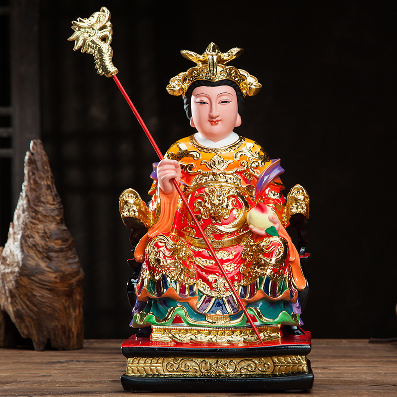 九龙圣母神像居家家用12寸道教龙母佛像树脂摆件