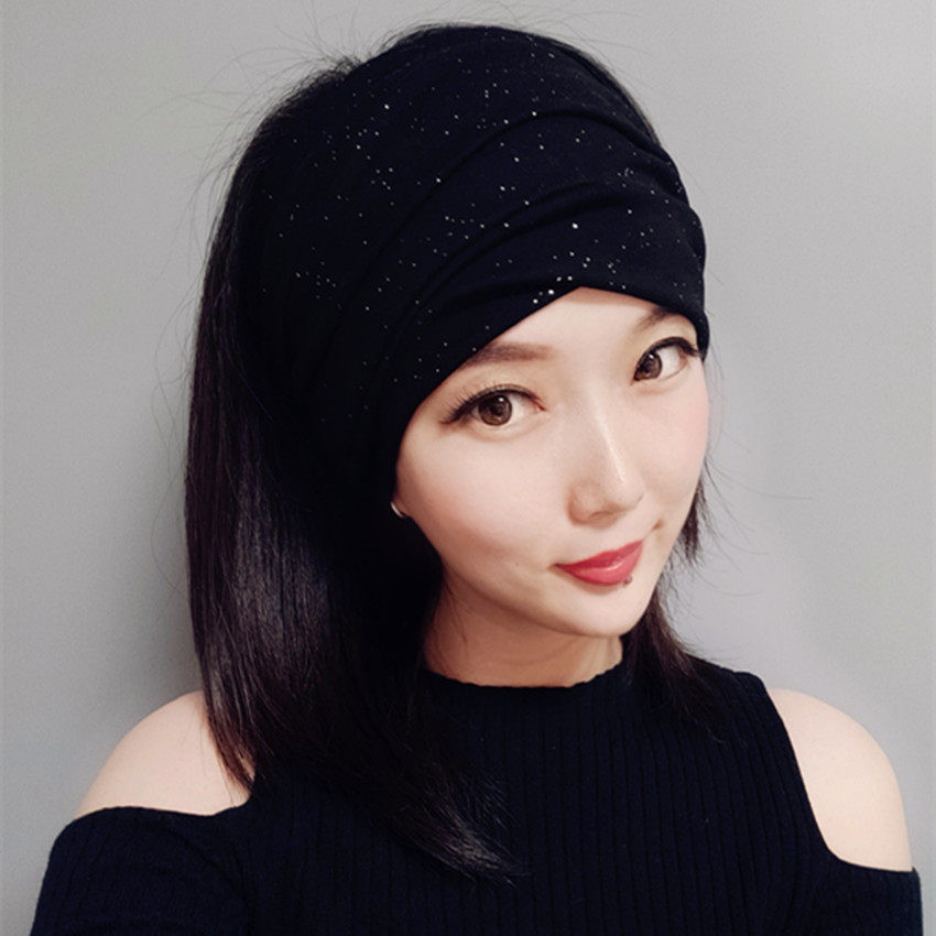 秋冬新款针织堆堆帽空顶帽套女遮盖白发防风帽子