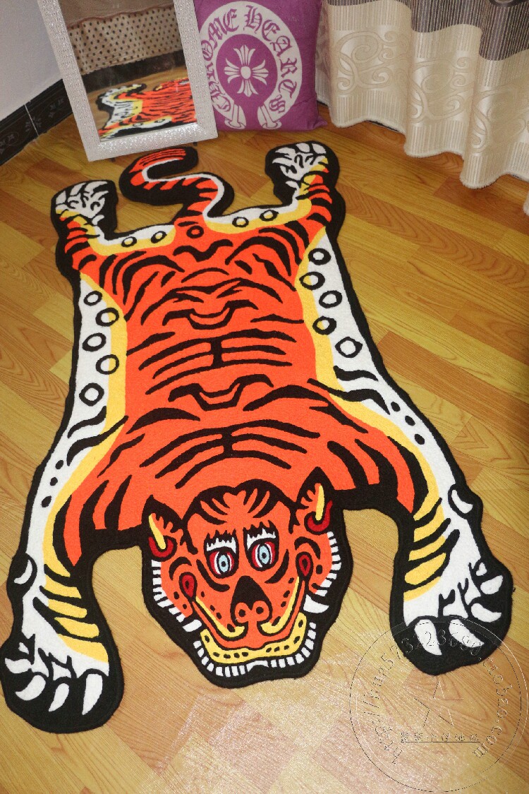 霸气老虎纹路地毯地垫进门玄关大厅卧室床边地毯