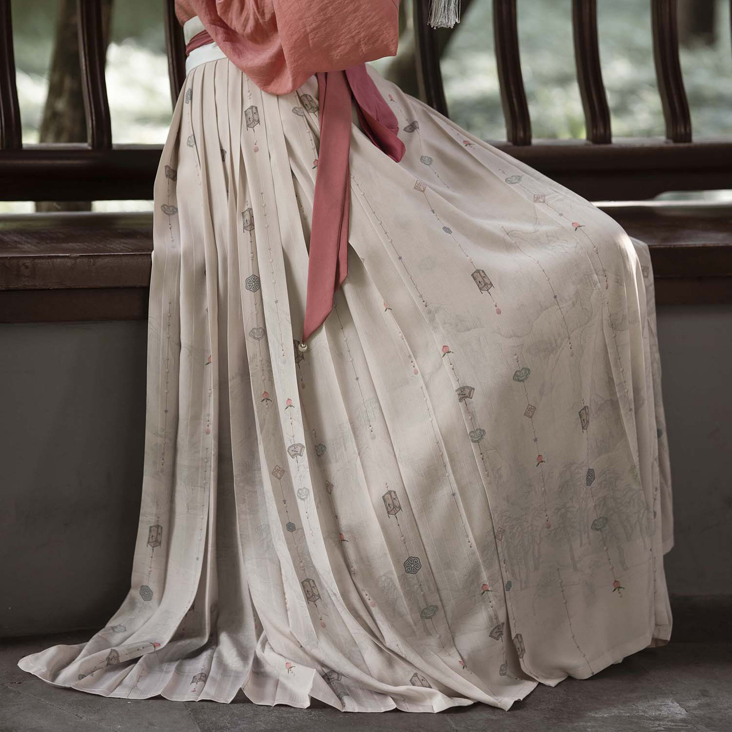 一墨沅芷江山秋色原创印花宋制天丝对襟短衫汉服