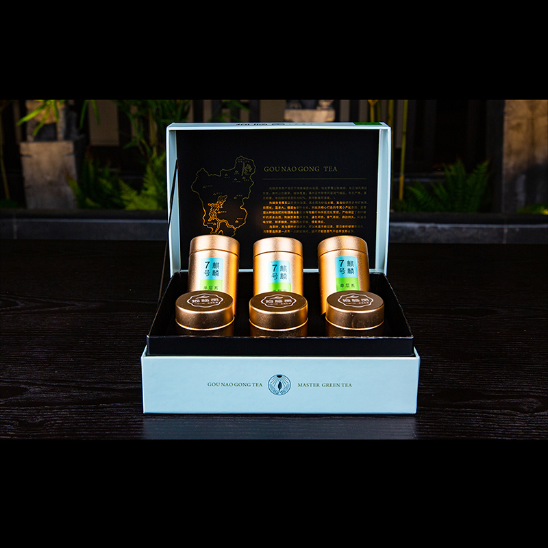 2022年新茶上市湖南特产茶狗脑贡麒麟7号单层系早春绿茶礼盒装60g