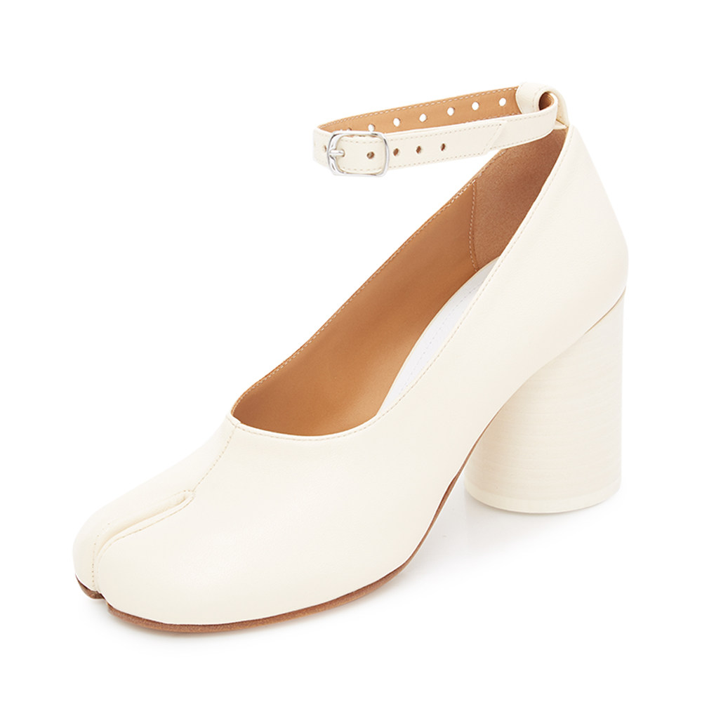 maisonmargiela经典tabi白色女士粗跟高跟鞋时装凉鞋