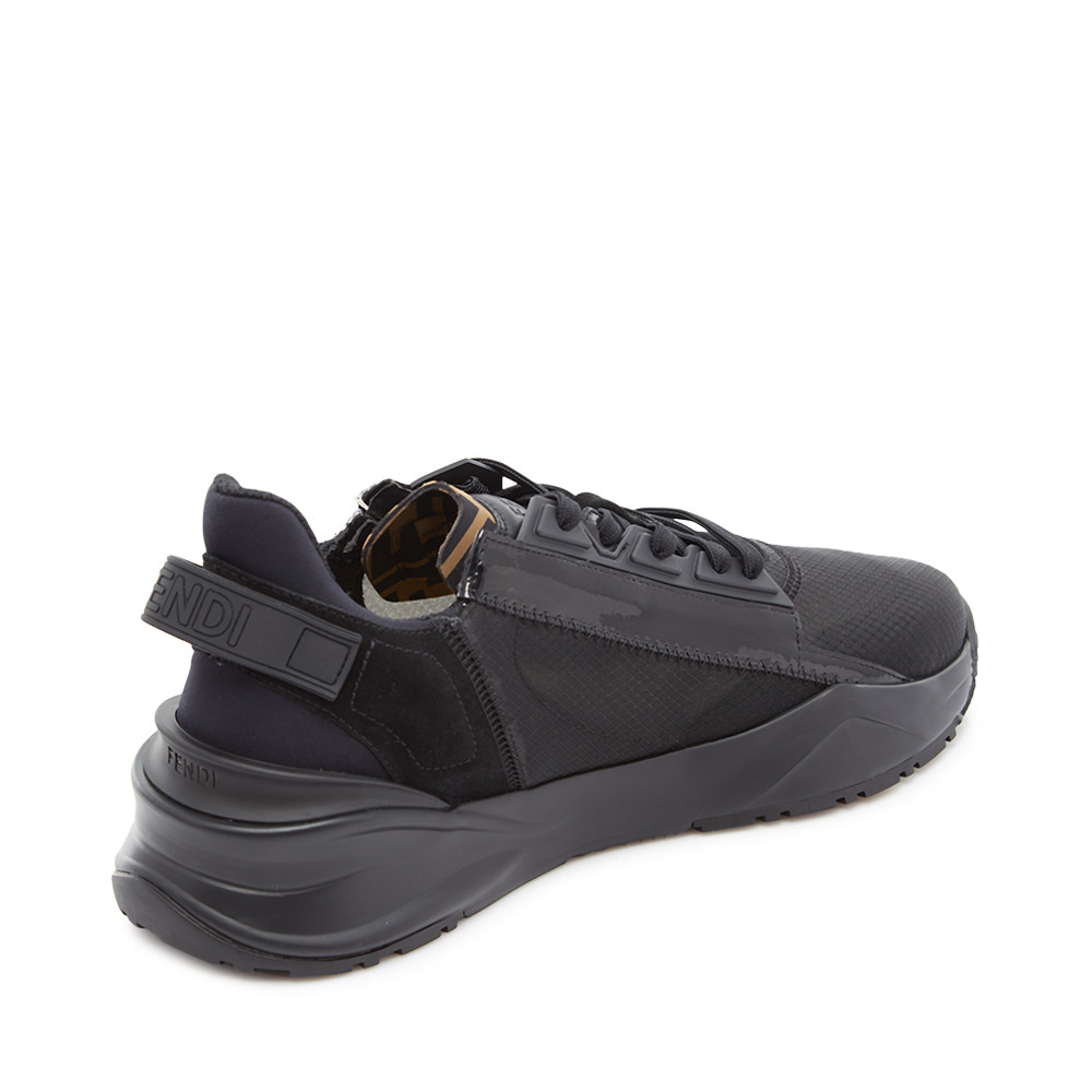 fendi芬迪黑色烫金logo拉链男士低帮运动鞋男鞋单鞋