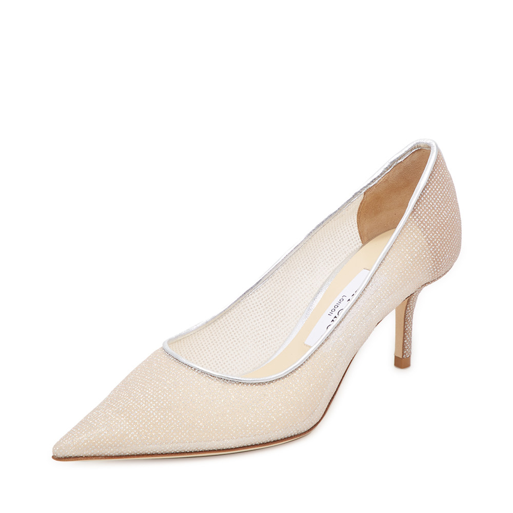 自营jimmychoo周仰杰羊皮皮革闪粉女士高跟鞋love时装凉鞋