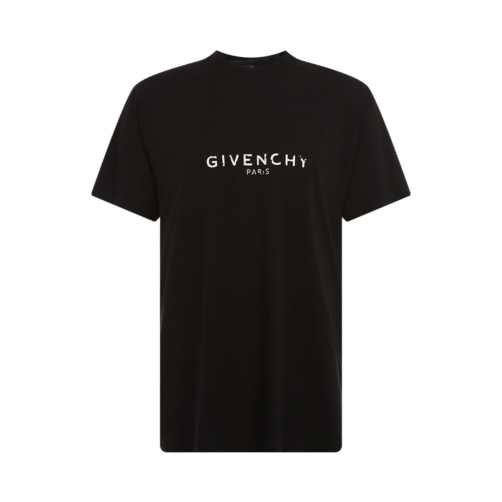 givenchy纪梵希白色黑色logo圆领男士休闲百搭短袖t恤