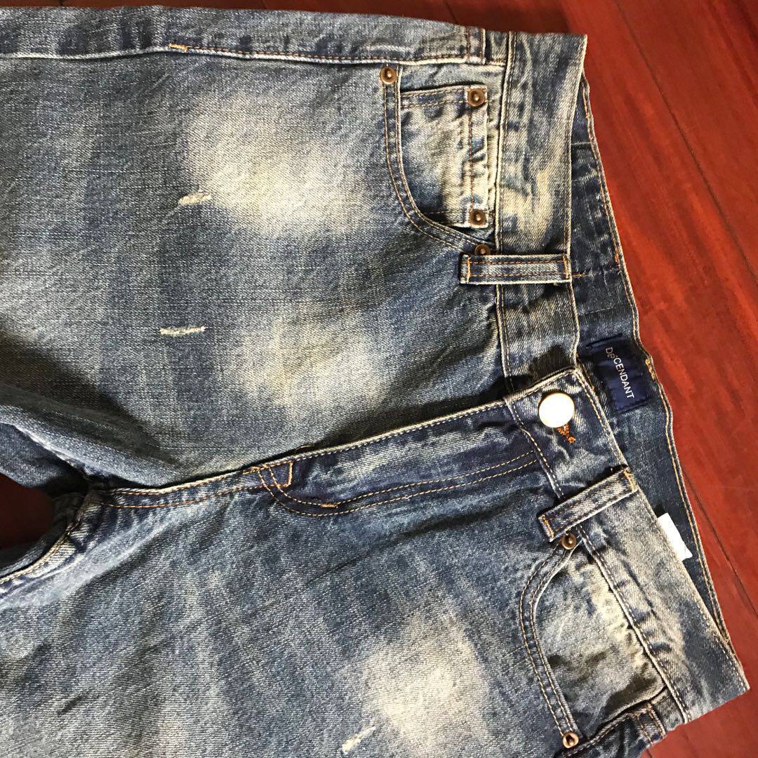 西山彻小鲸鱼牛仔裤水洗补丁破坏常规直筒dcdt牛仔裤