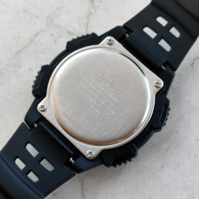 卡西欧手表casioaqs800w1b学生运动夜光指针太阳能双显日韩腕表