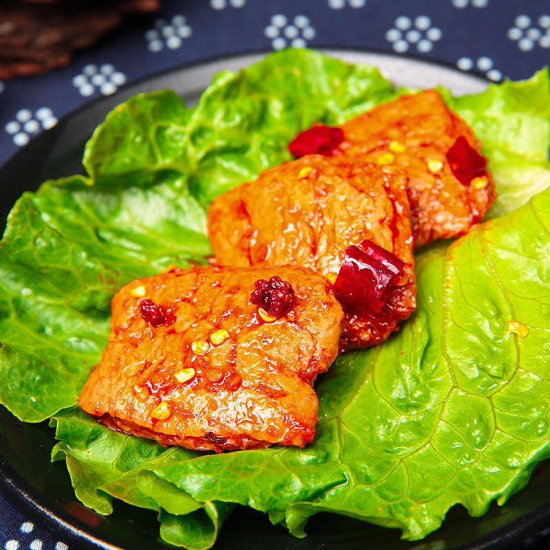 牛排素牛好巴麻辣烧烤味手牛肉小吃蛋白豆制品素肉