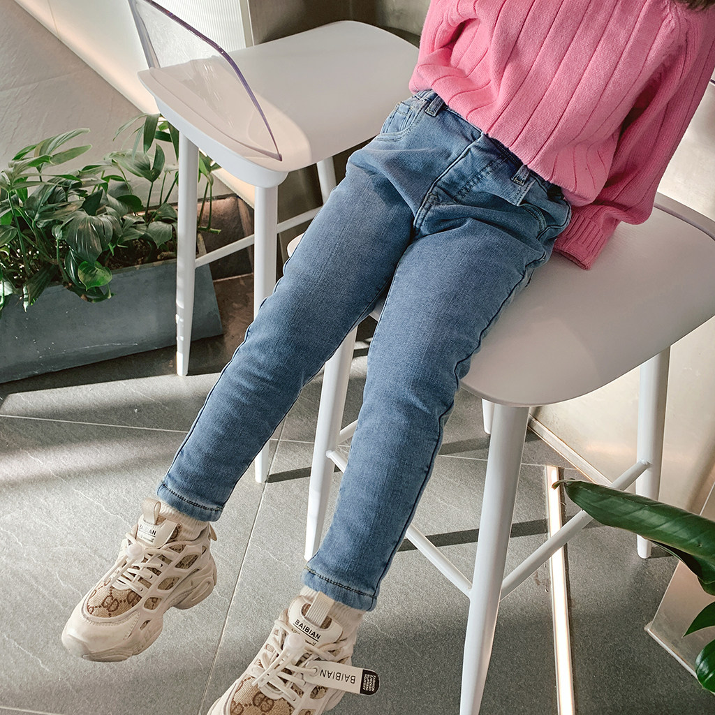 童装2020新款儿童冬季修身牛仔裤女童洋气冬装裤子