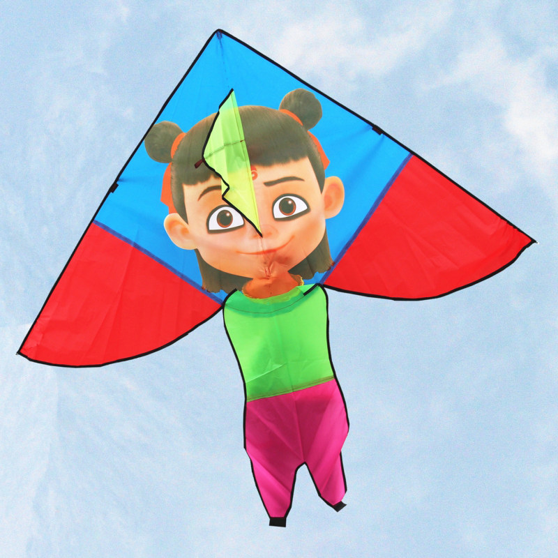 潍坊2021年新款哪吒风筝儿童微风易飞大型高档风筝