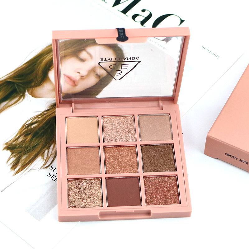 韩国3ce九宫格眼影overtake大地南瓜豆沙橘棕盘哑光眼影