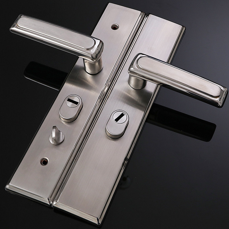 防盗门把手步阳加厚不锈钢手拉手通用型永不生锈机械门锁