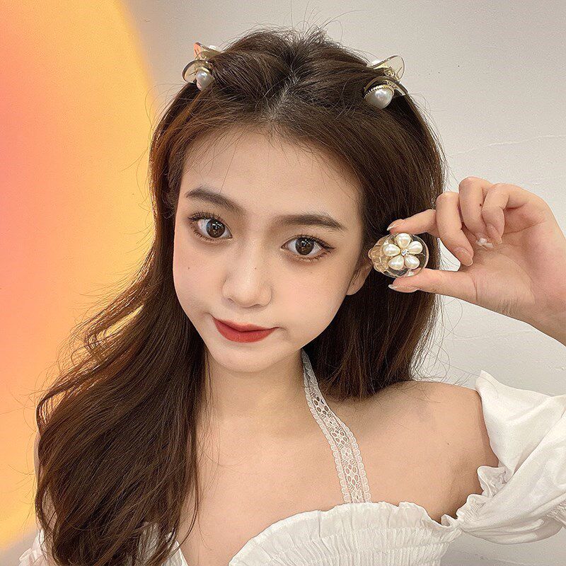 抓夹女小号珍珠豆豆发夹头顶鲨鱼侧边刘海发卡旅行发卡